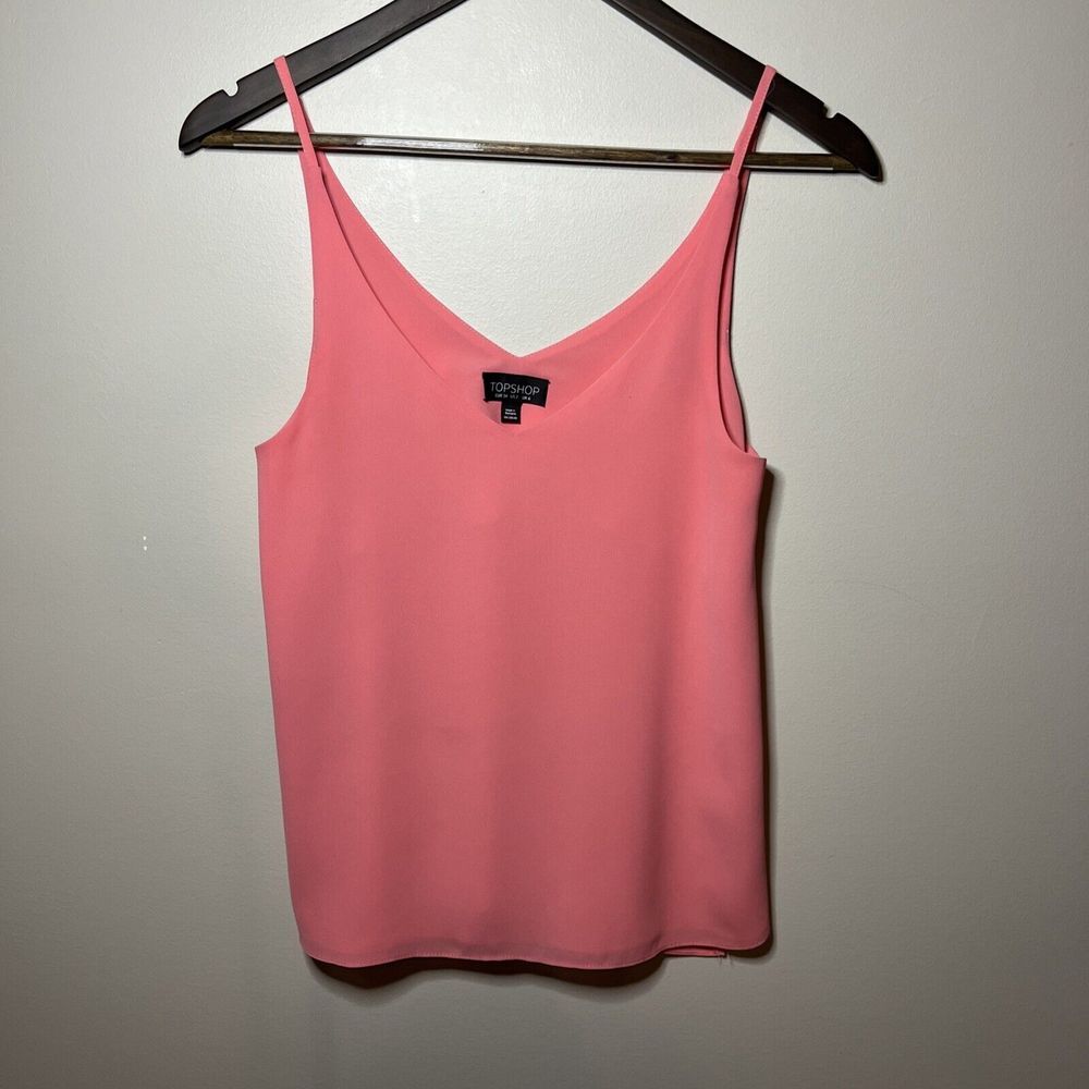 Topshop‎ Nordstrom Pink Cami Sleeveless Tank Top Blouse Sz 2
